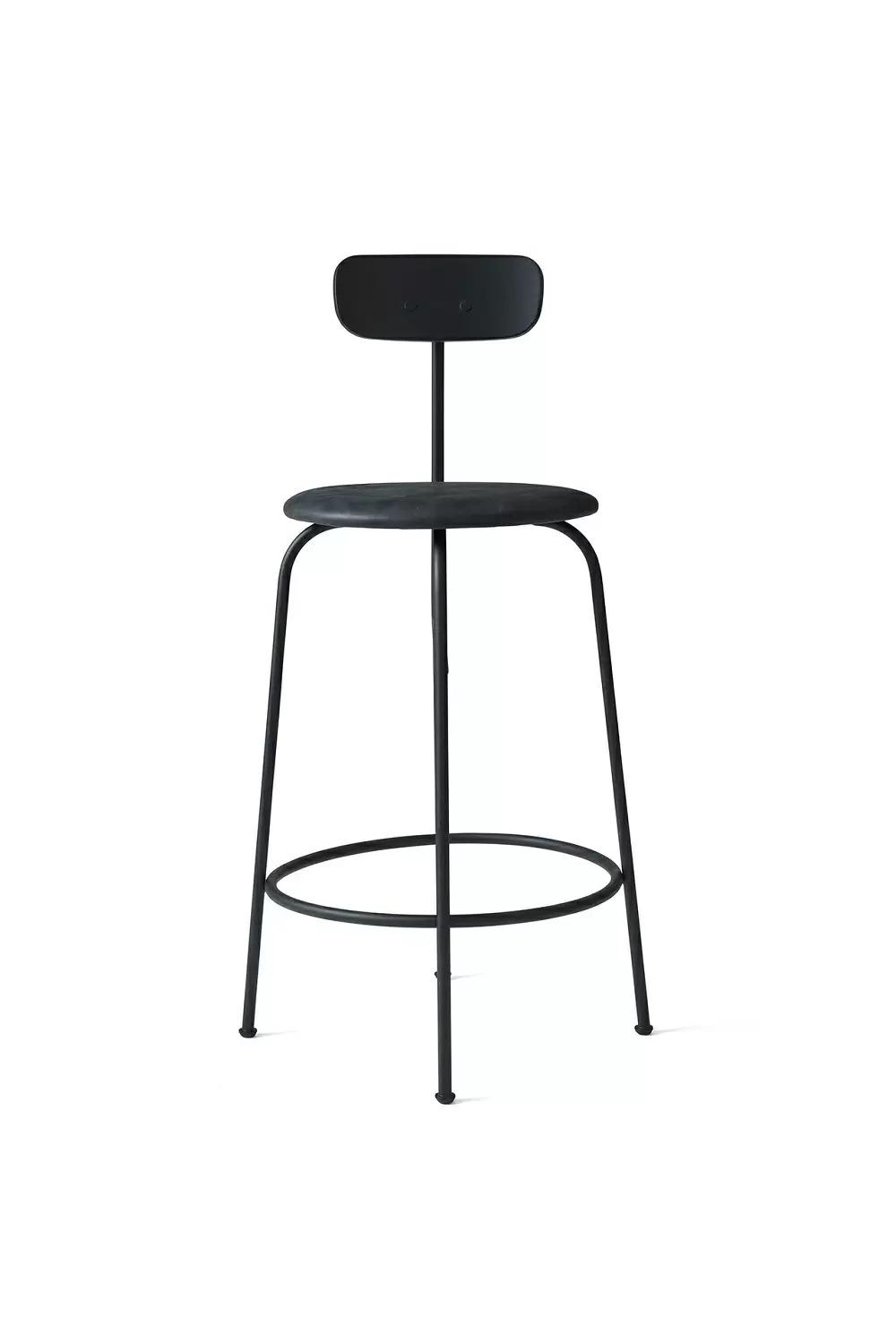 Барный стул Afteroom Counter Chair Black Leather Black Base